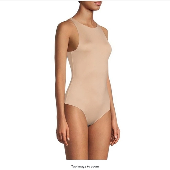 Gianni Bini Layla Sleeveless Racer Knit Coordinating Bodysuit Medium Tan - Picture 4 of 8